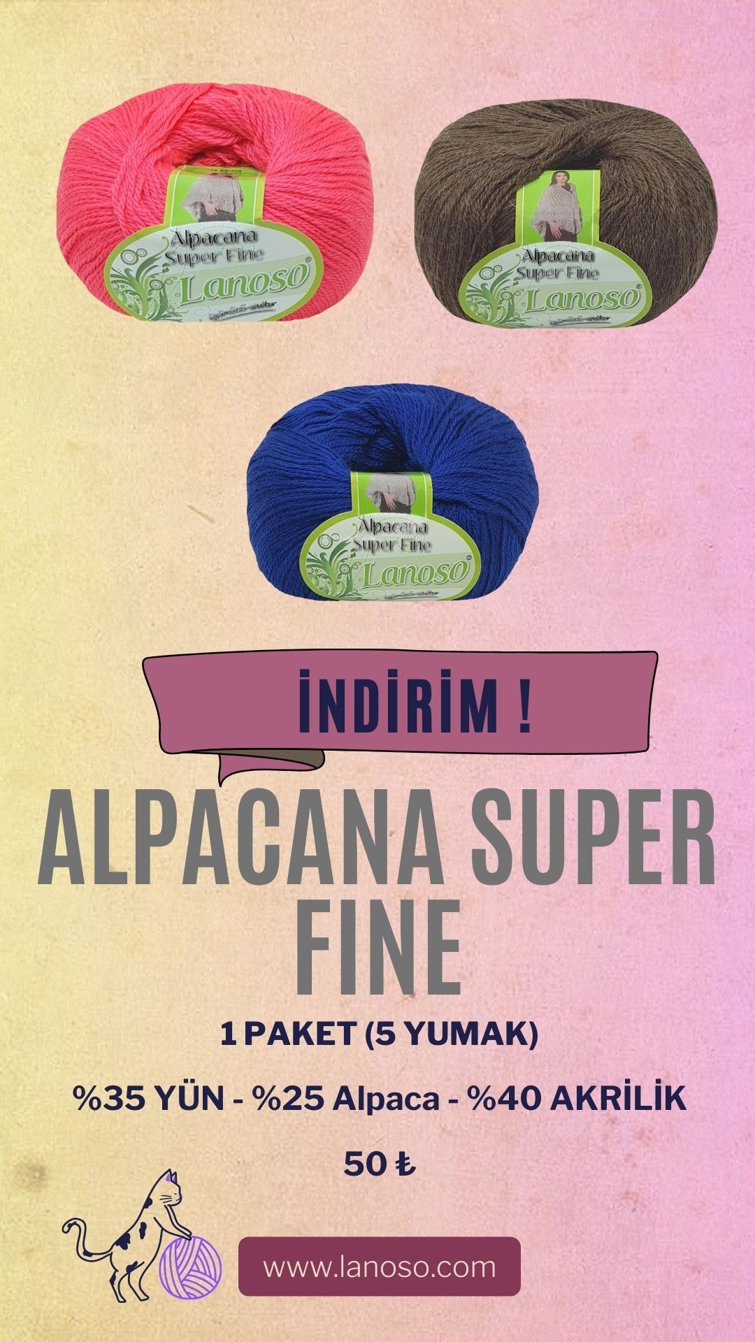 ALPACANA SUPER FINE PAKET ( 5 YUMAK )