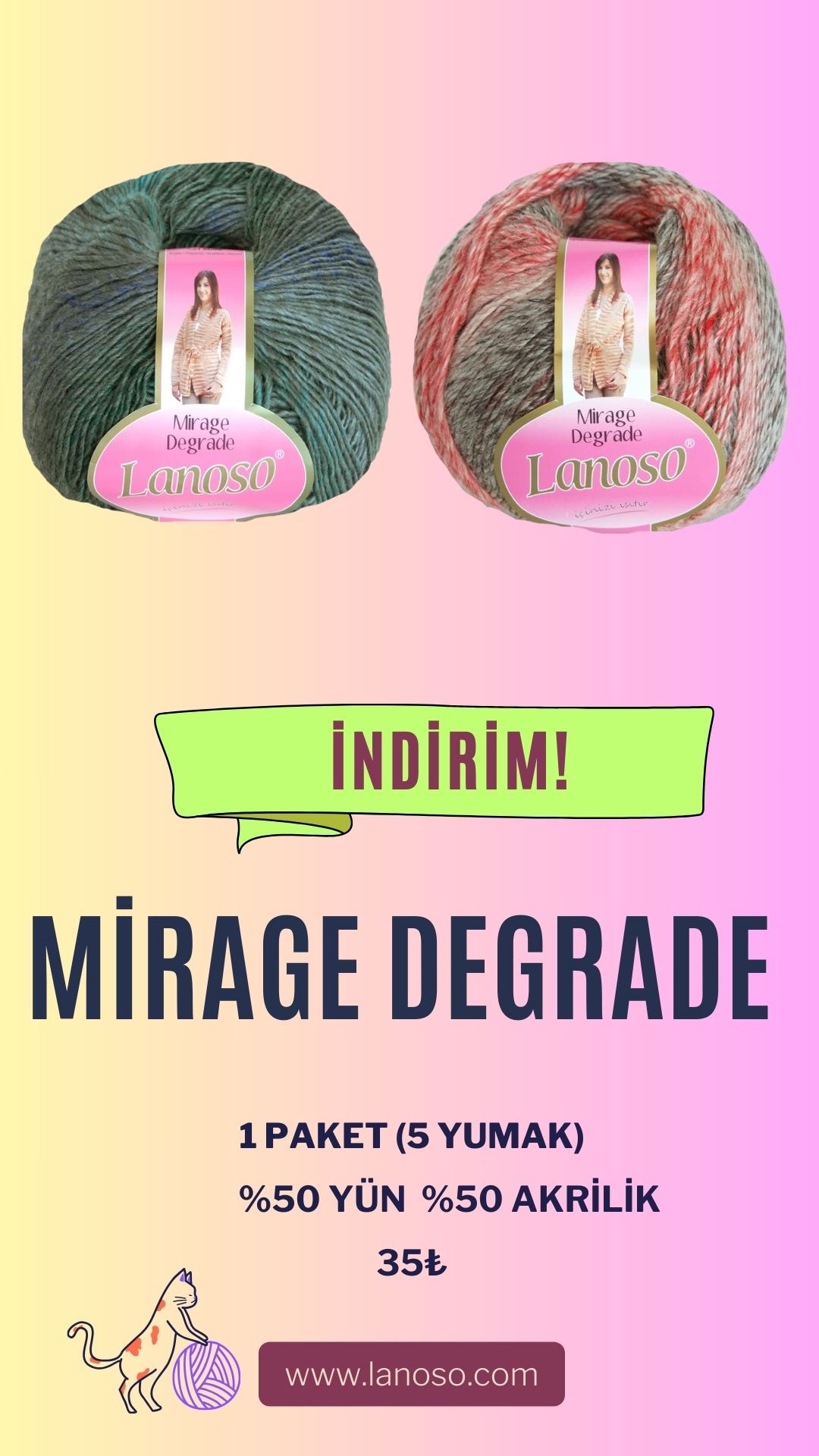 MİRAGE DEGRADE PAKET (5 YUMAK)