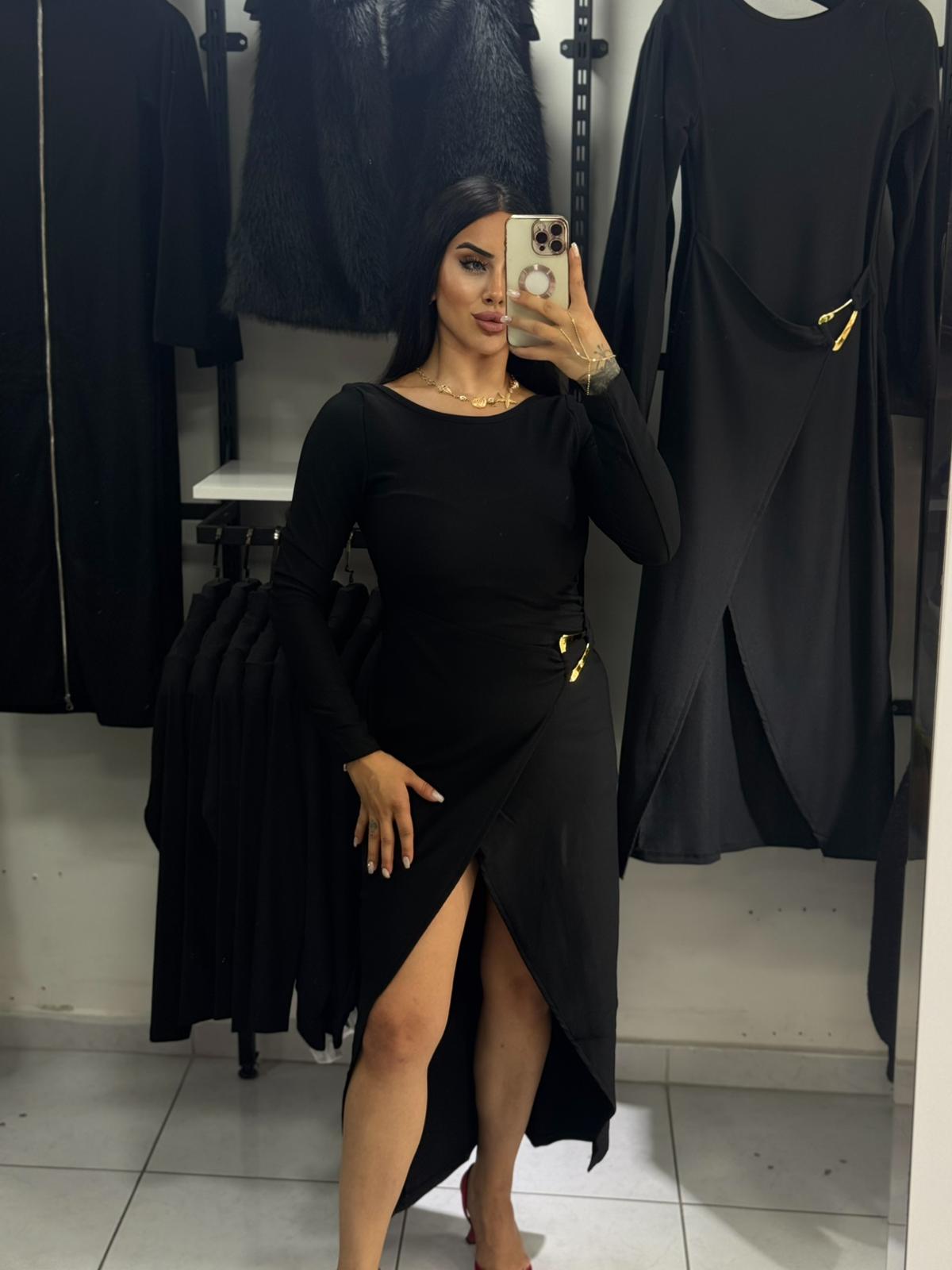HERA GOLD DETAYLI ELBİSE