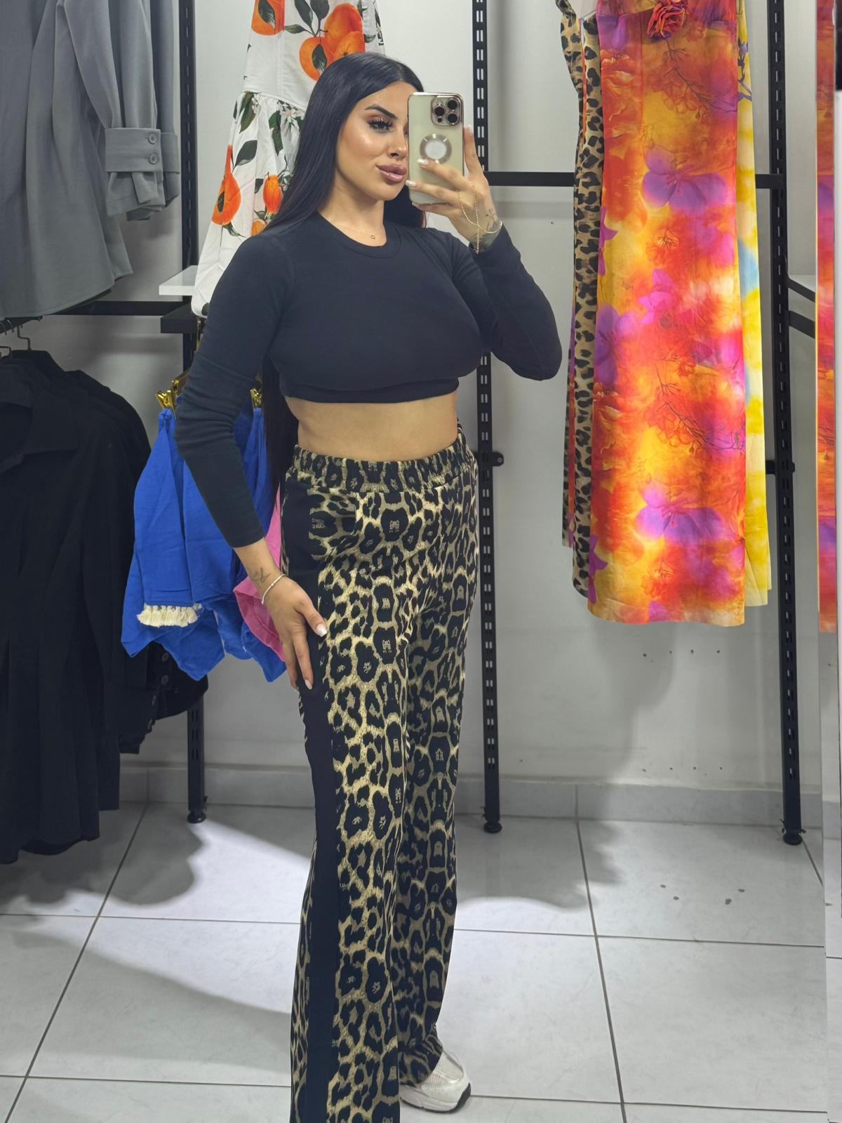 LEOPAR ŞERİTLİ PALAZZO ALT