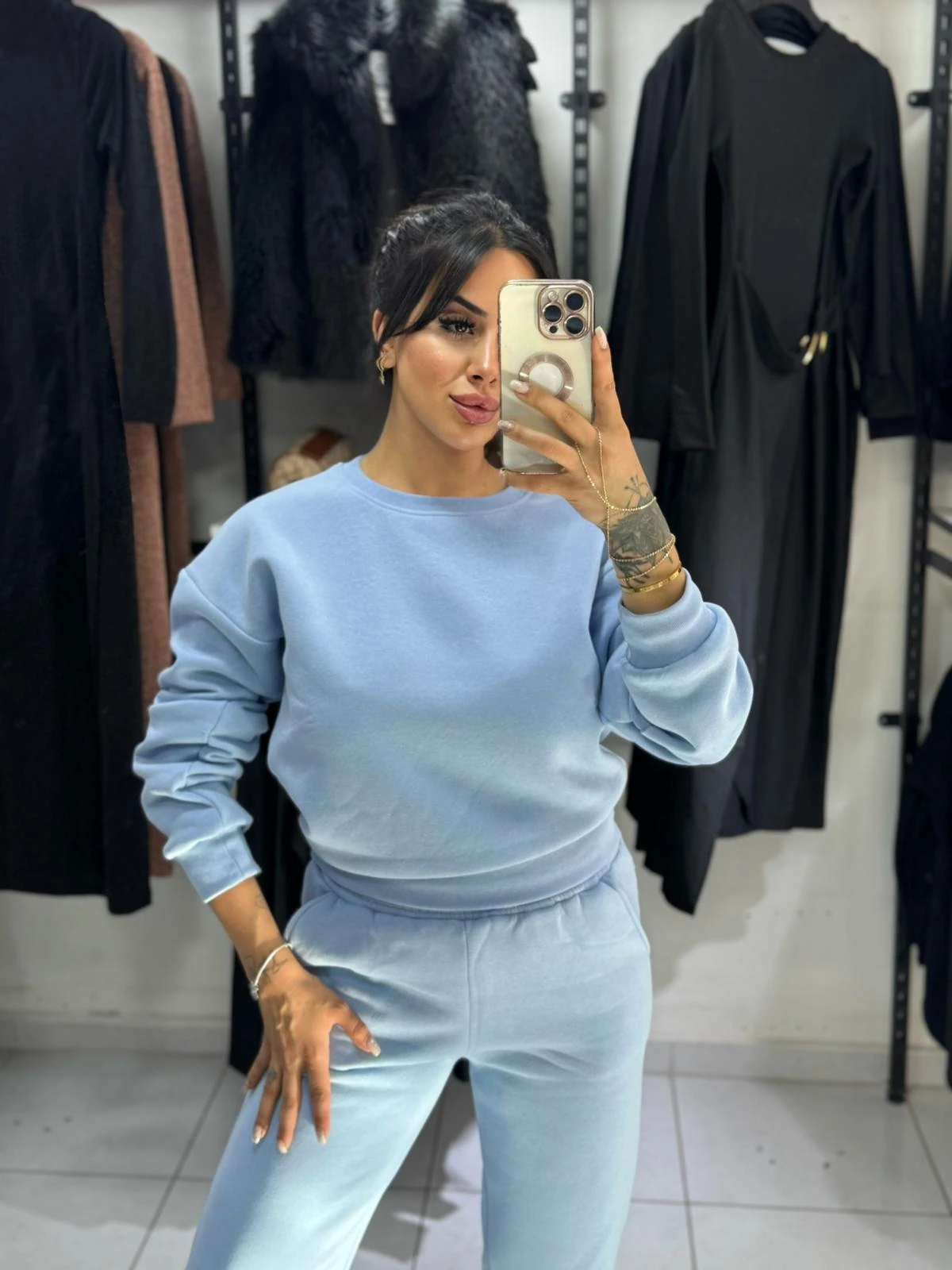 3 İPLİK BİSİKLET YAKA EŞOFMAN TAKIMI