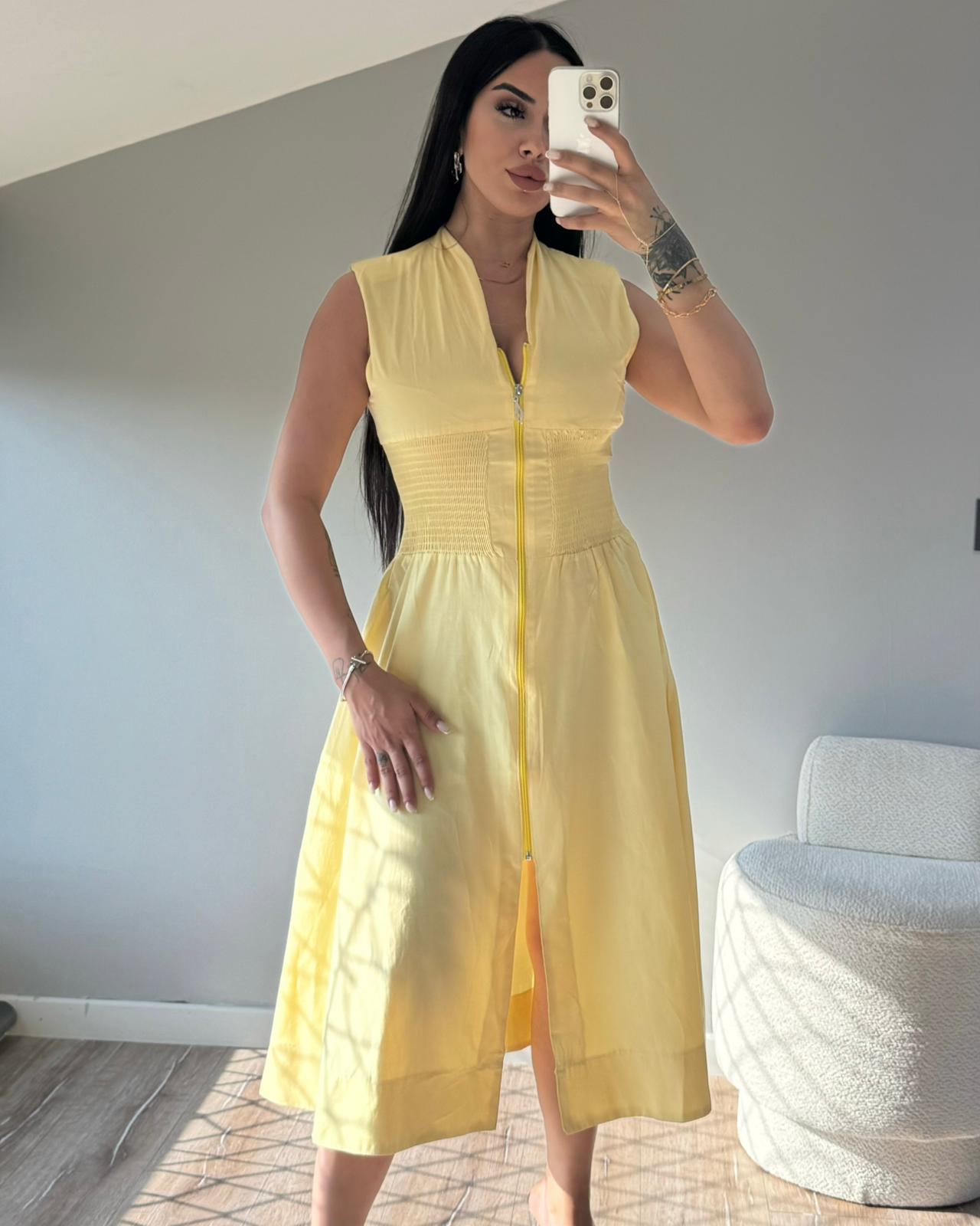 HELEN FERMUARLI CEPLİ ELBİSE