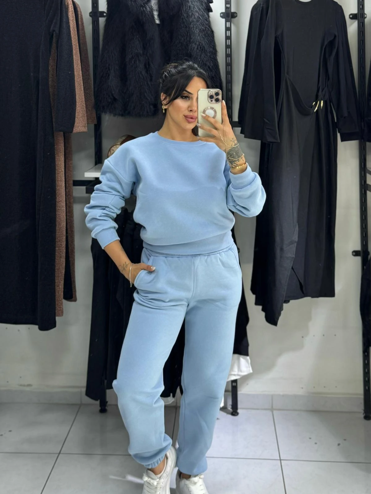 3 İPLİK BİSİKLET YAKA EŞOFMAN TAKIMI