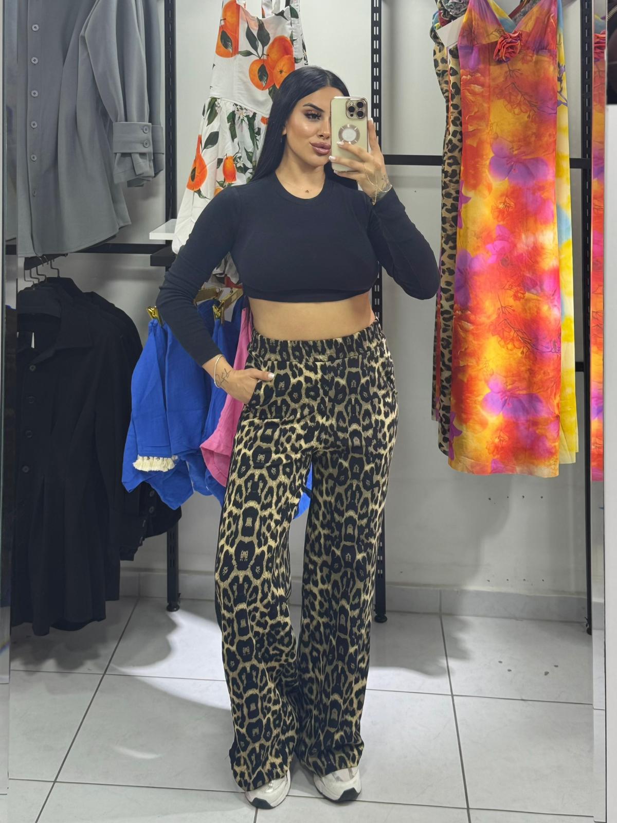 LEOPAR ŞERİTLİ PALAZZO ALT