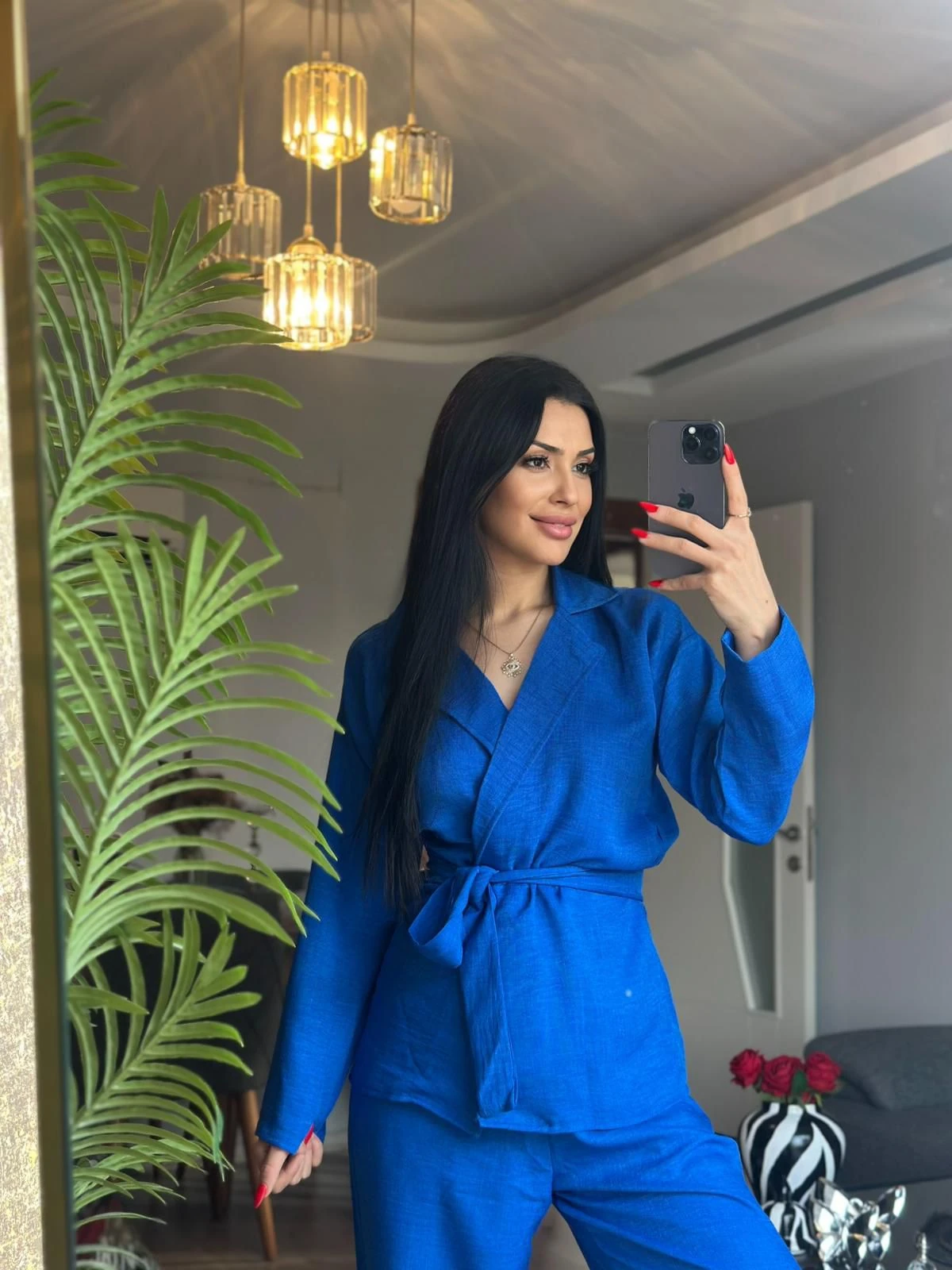 LİVA BAĞLAMALI KETEN TAKIM