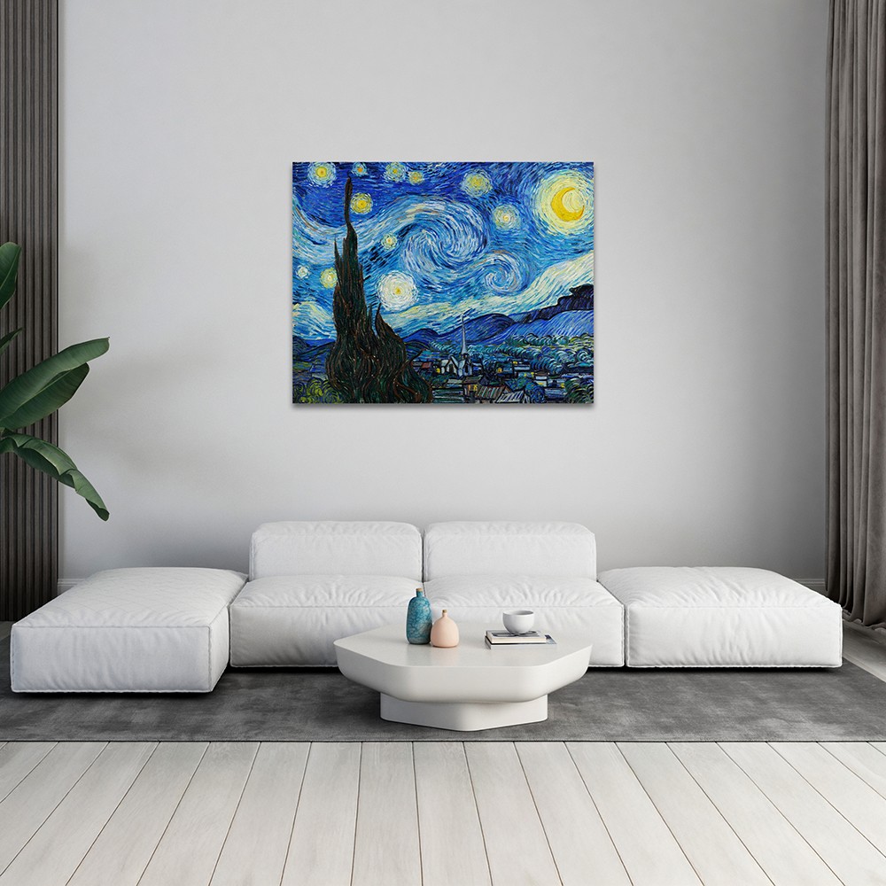 “The Starry Night” – Van Gogh’un Duygularla Boyanmış Gecesi Yıldızlı Gece (Kanvas Baskı) Tablo