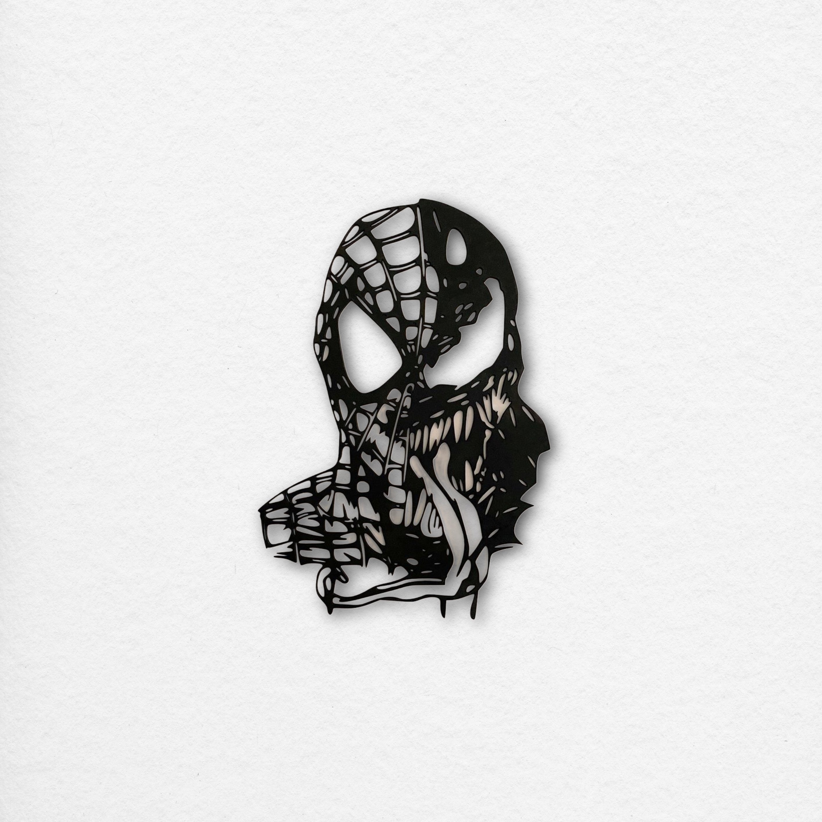 Spider-Man & Venom Siluet Duvar Tablosu (Lazer Kesim) Ahşap Tablo