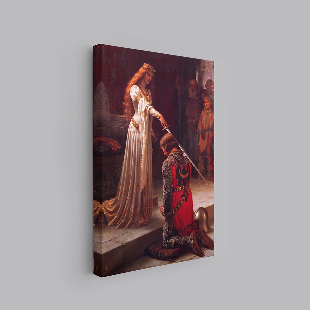 “The Accolade” – Onurun ve Asaletin Ölümsüz Anı | Edmund Blair Leighton (Kanvas Baskı) Tablo