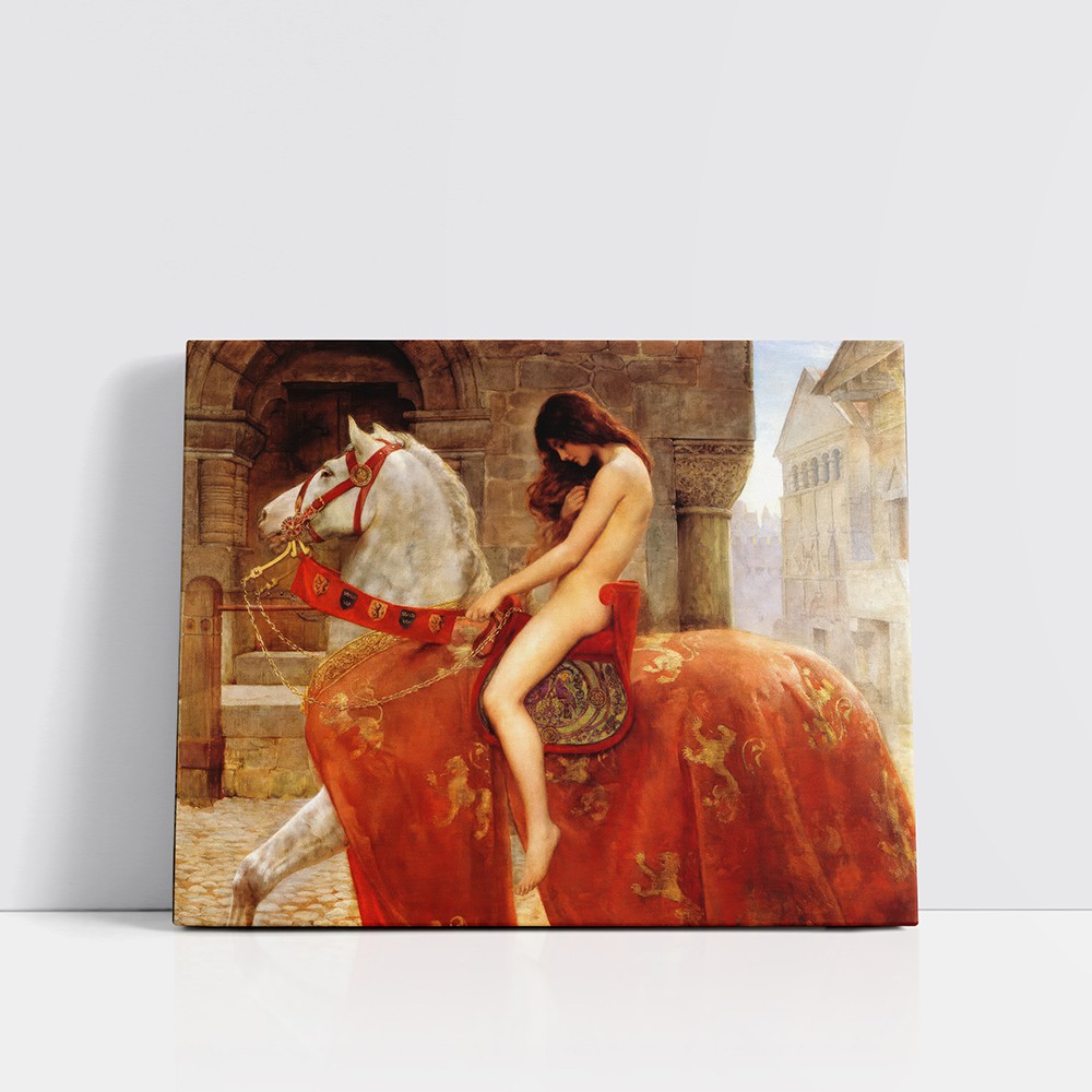 “Lady Godiva” – Sessiz Bir İsyanın Asil Güzelliği (Kanvas Baskı) Tablo