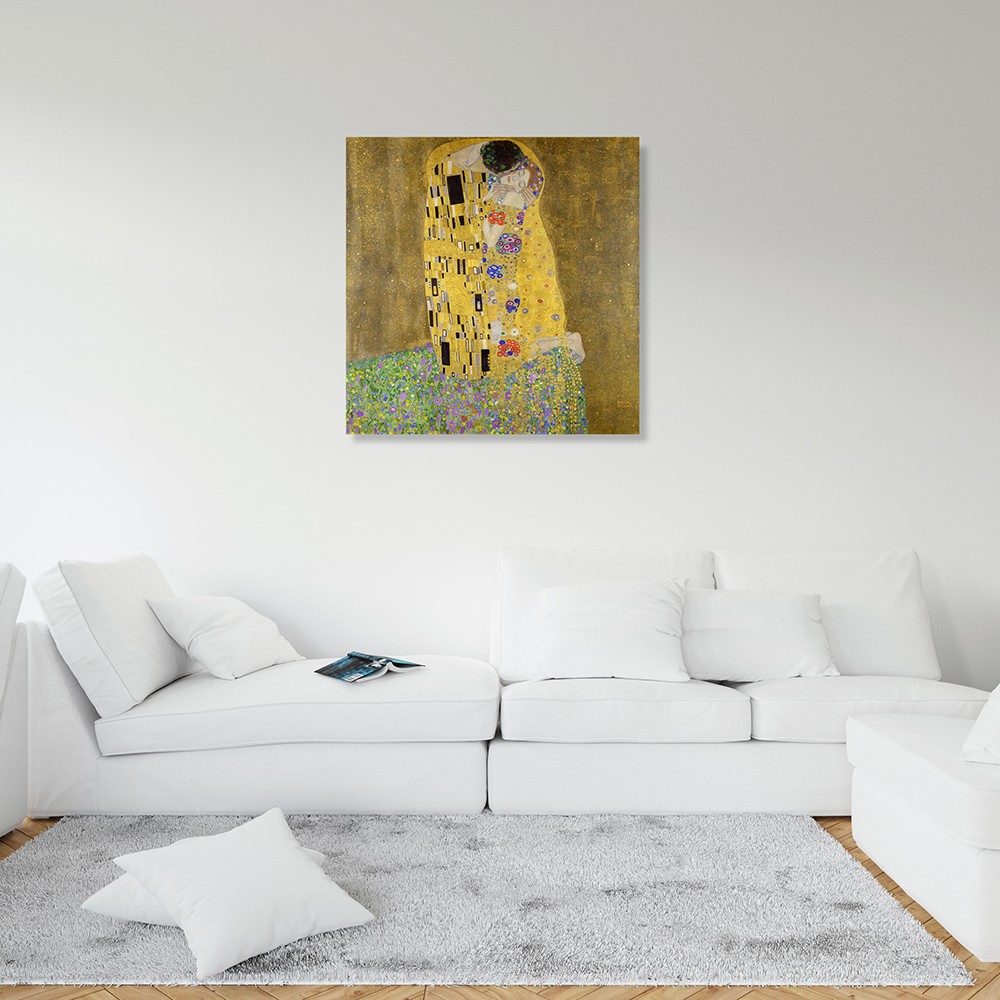The Kiss – Gustav Klimt | Altın Döneme Ait İkonik Aşk Tablosu (Kanvas Baskı) Tablo