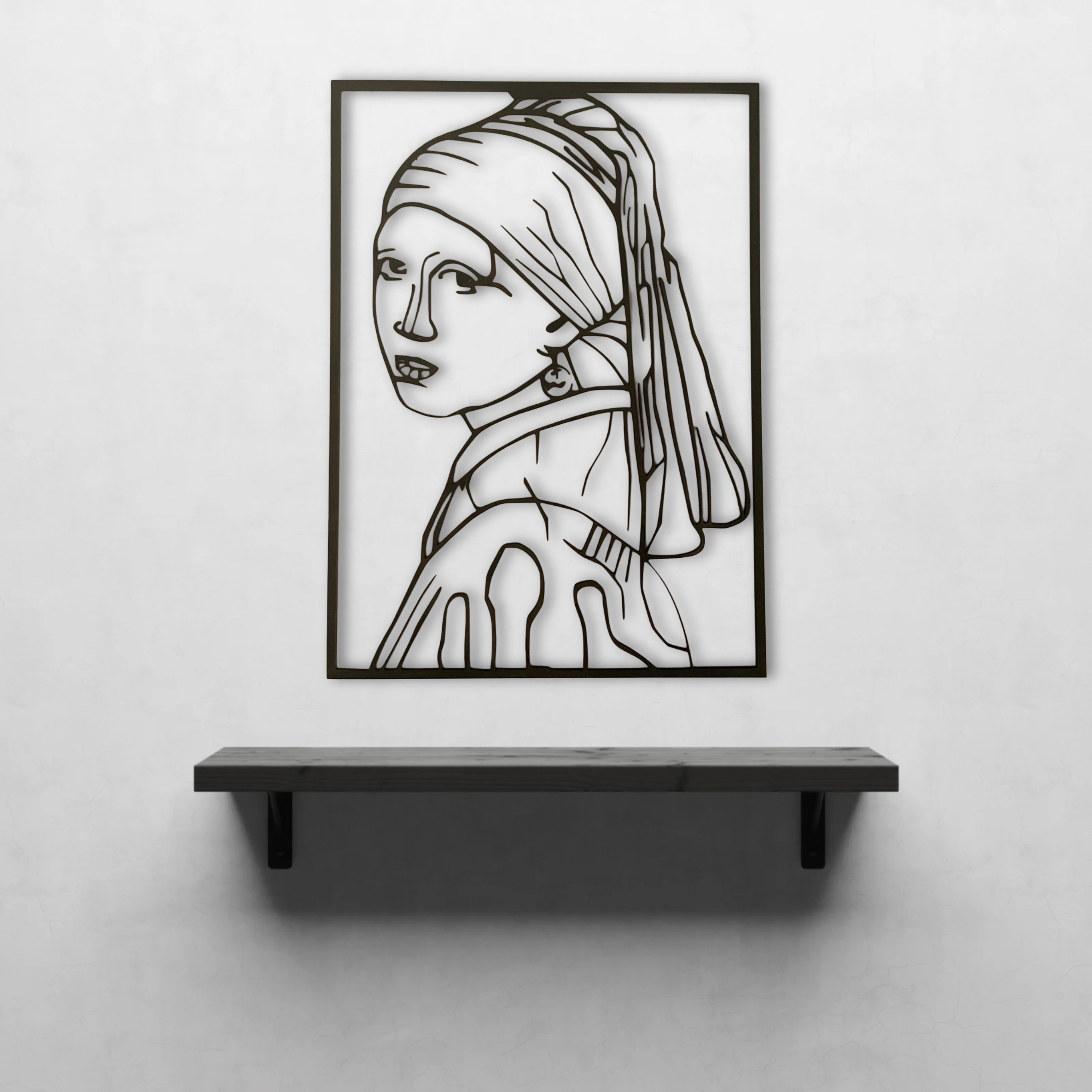 ''Girl with a Pearl Earring'' - (Modern Lazer Kesim Versiyonu) Ahşap Tablo