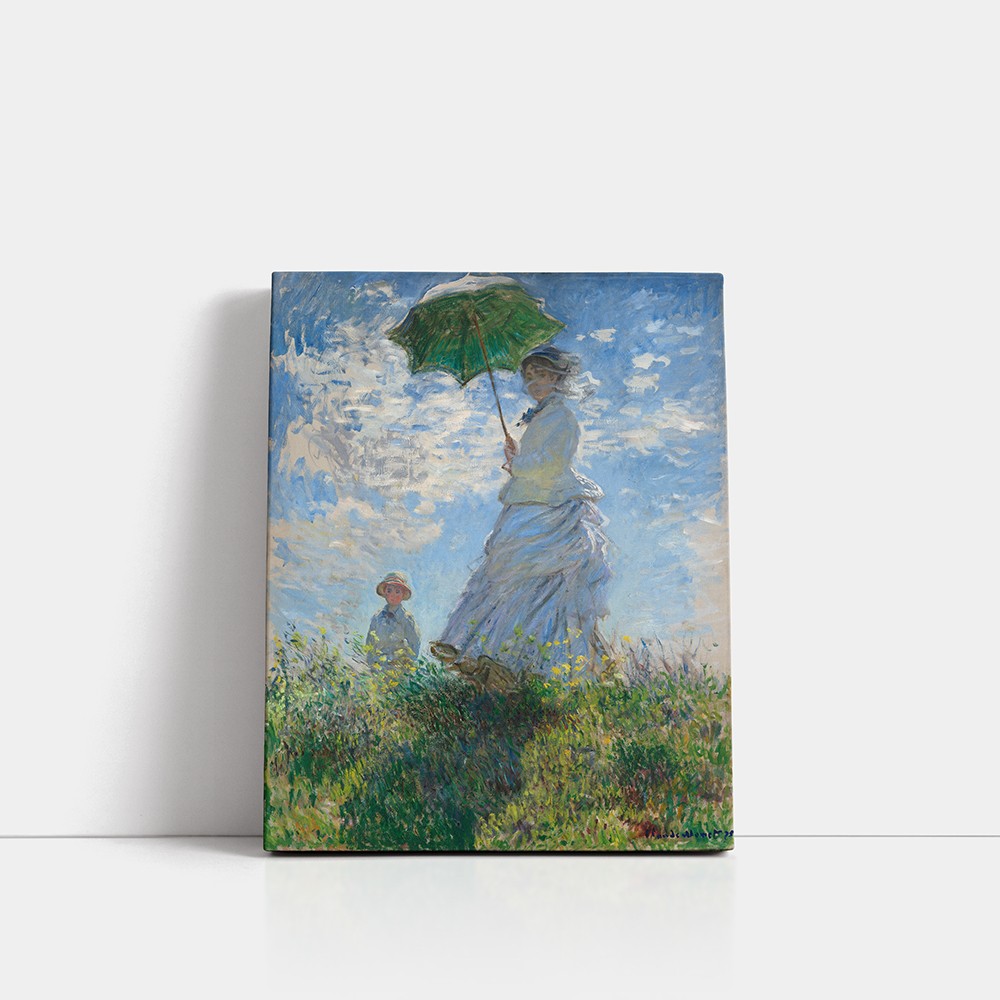 “Woman with a Parasol” – Işığın Dansı, Anın Zarafeti (Kanvas Baskı) Tablo
