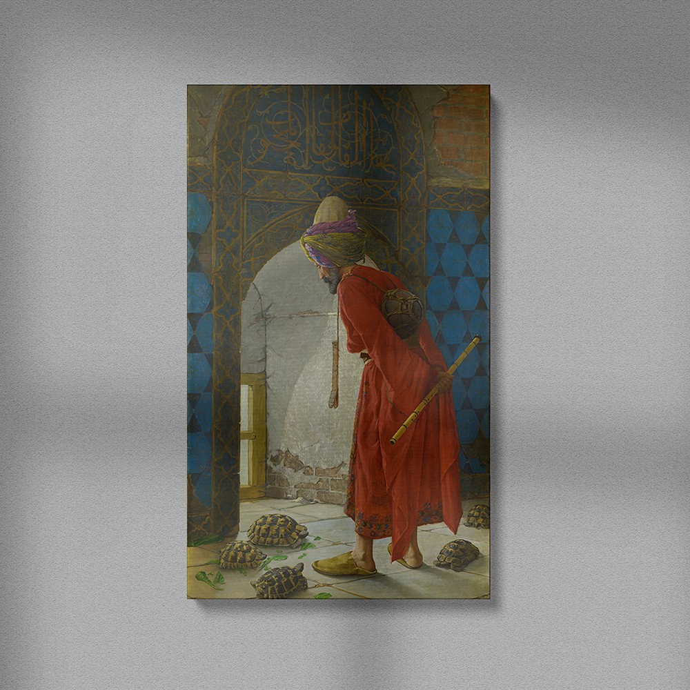 “Kaplumbağa Terbiyecisi” - Osman Hamdi Bey (Kanvas Baskı) Tablo