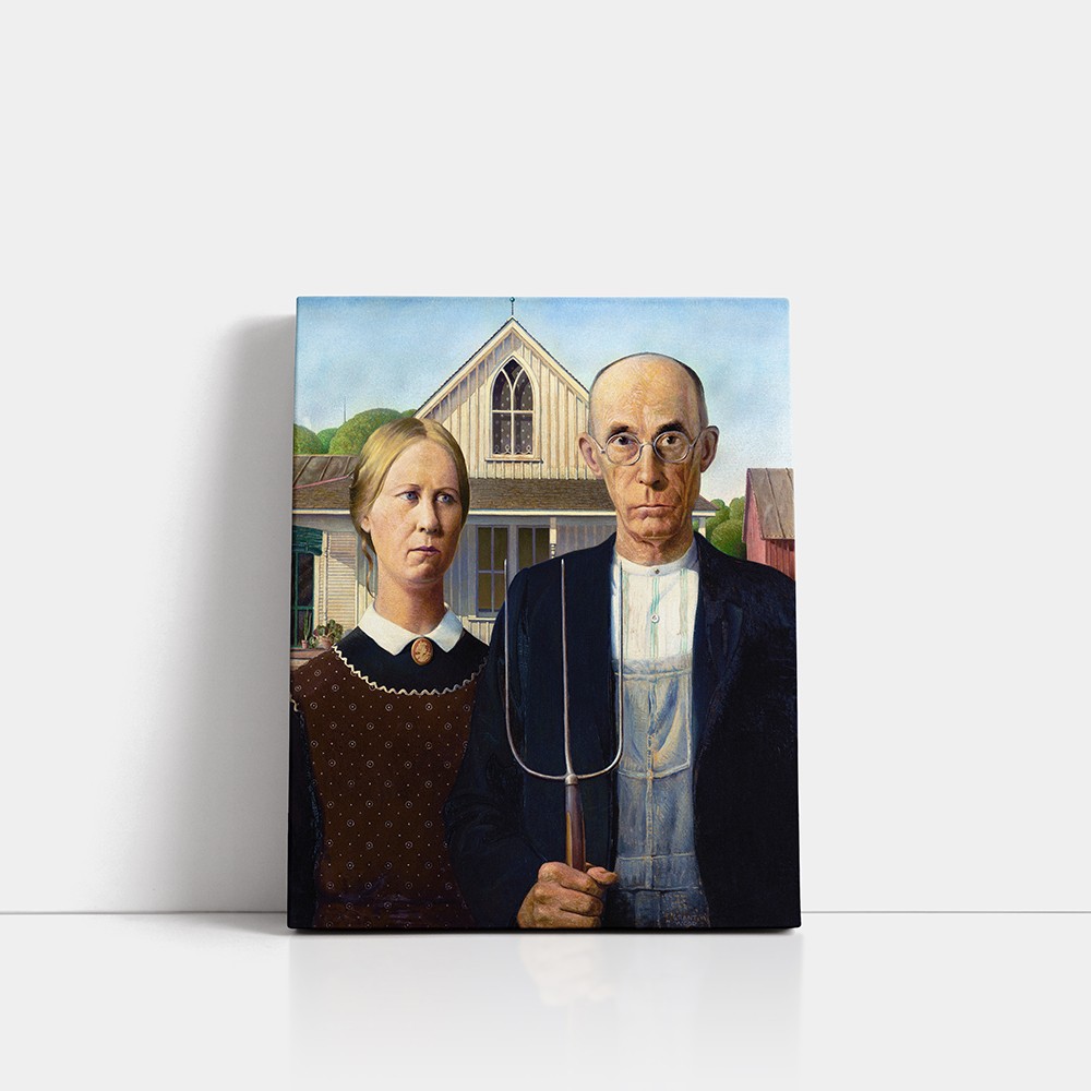 “American Gothic” – Sessiz Gücün Portresi (Kanvas Baskı) Tablo