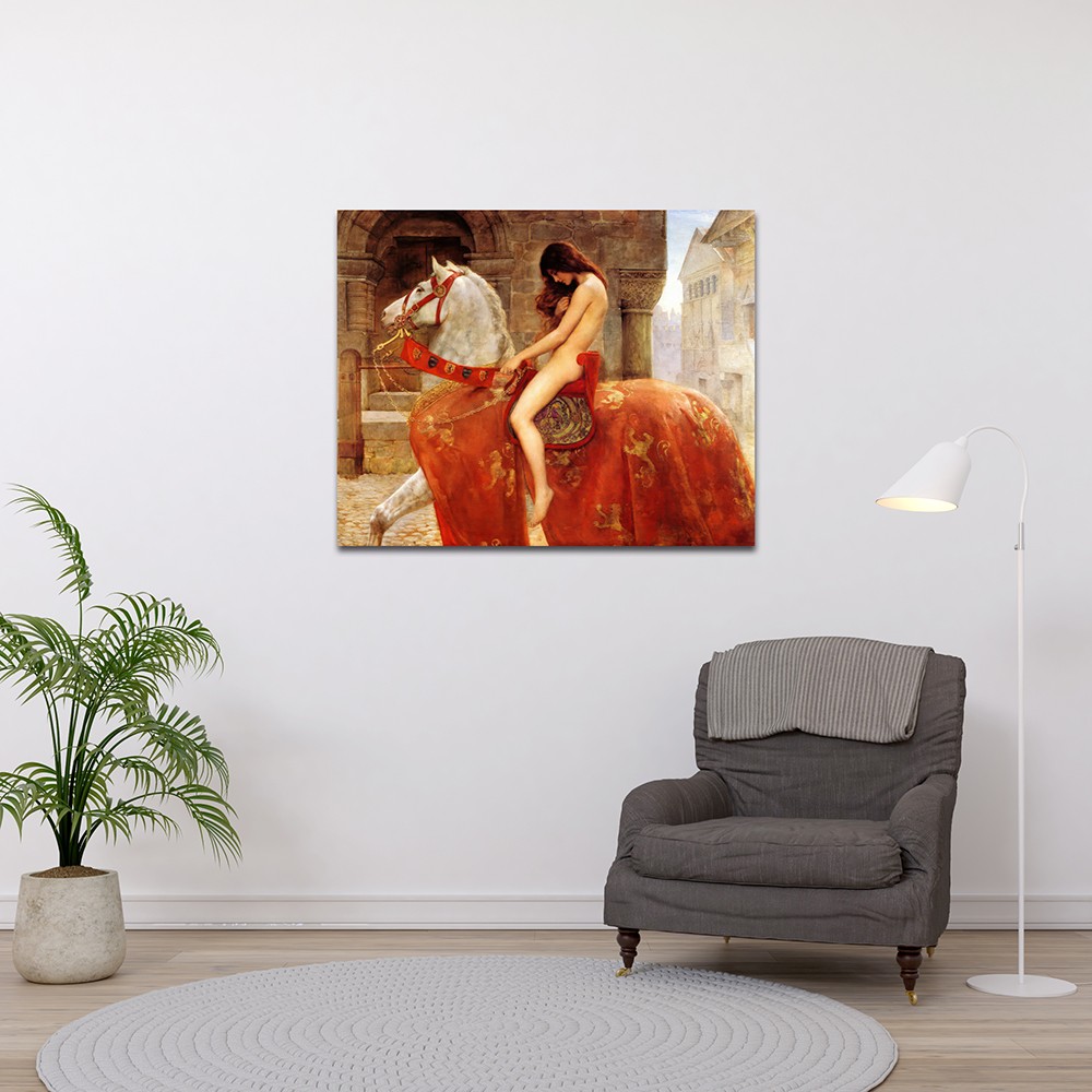 “Lady Godiva” – Sessiz Bir İsyanın Asil Güzelliği (Kanvas Baskı) Tablo