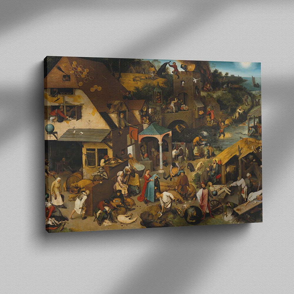 “The Dutch Proverbs“ - Pieter Brueghel (Kanvas Baskı) Tablo