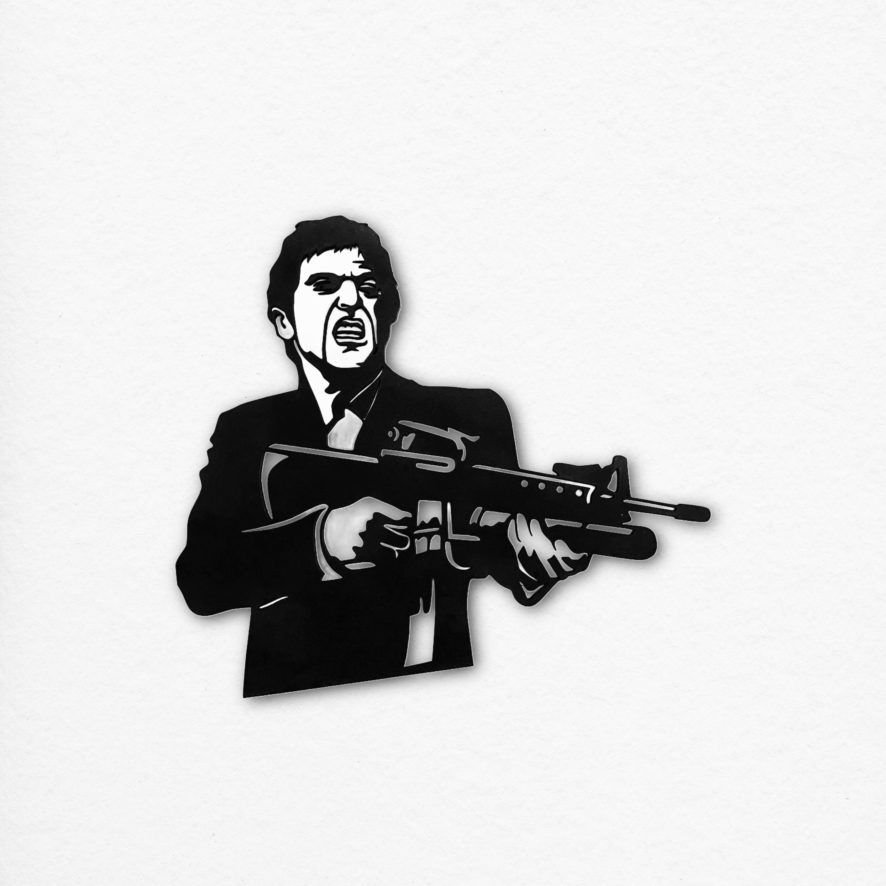 ''Scarface'' - Tony Montana - (Lazer Kesim) Ahşap Tablo