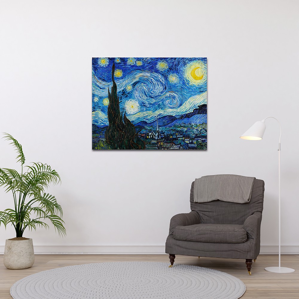 “The Starry Night” – Van Gogh’un Duygularla Boyanmış Gecesi Yıldızlı Gece (Kanvas Baskı) Tablo
