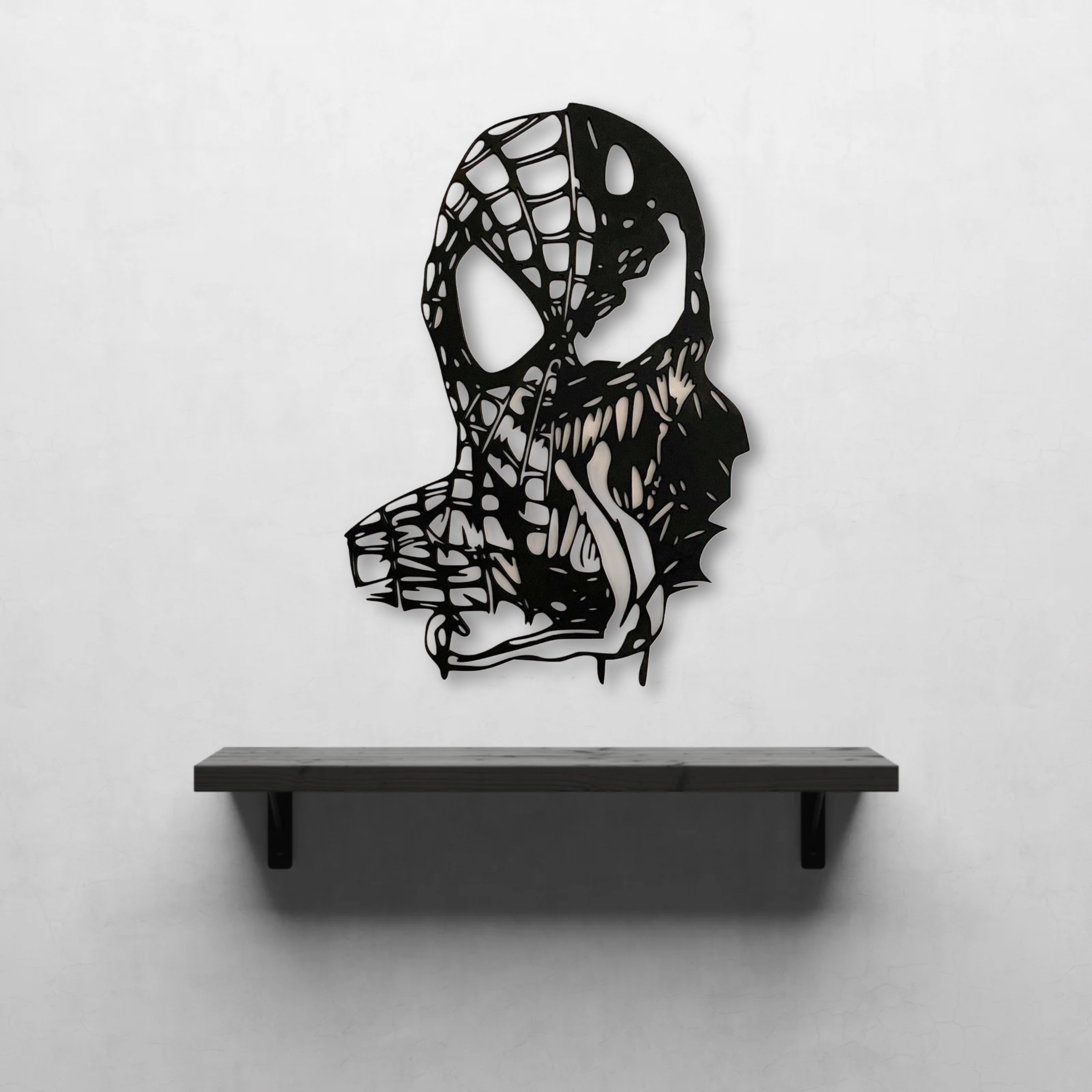 Spider-Man & Venom Siluet Duvar Tablosu (Lazer Kesim) Ahşap Tablo