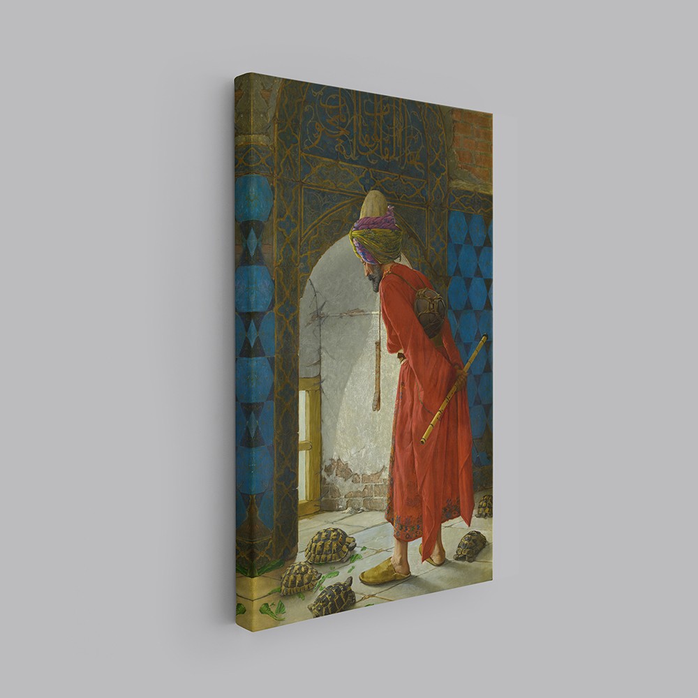 “Kaplumbağa Terbiyecisi” - Osman Hamdi Bey (Kanvas Baskı) Tablo