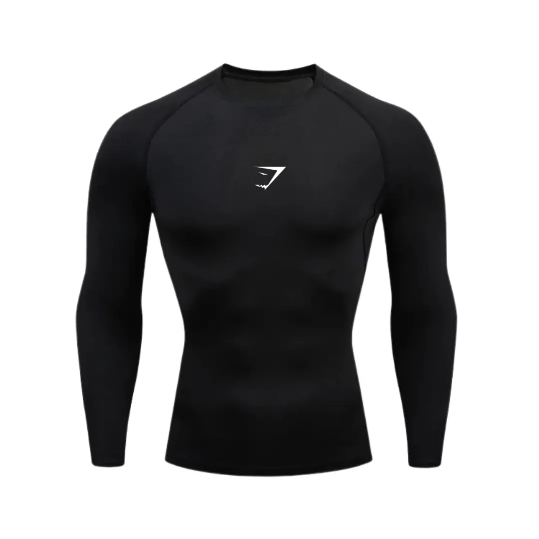 Shark Siyah / Beyaz Uzun Kollu Compression