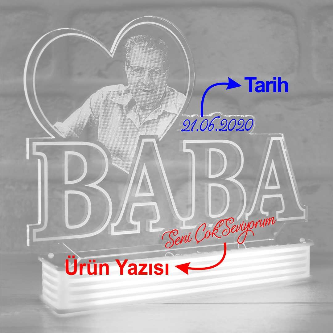Babalar Günü Hediyesi, Babaya Özel Fotoğraflı Lamba