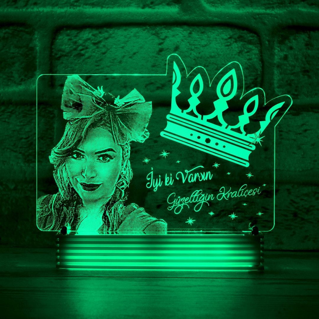 Prenses Kadınlara Hediye Resimli Lamba