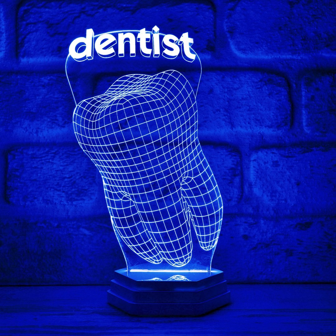 Dişçiye, Diş Doktoruna Hediye Dentist 3D Lamba