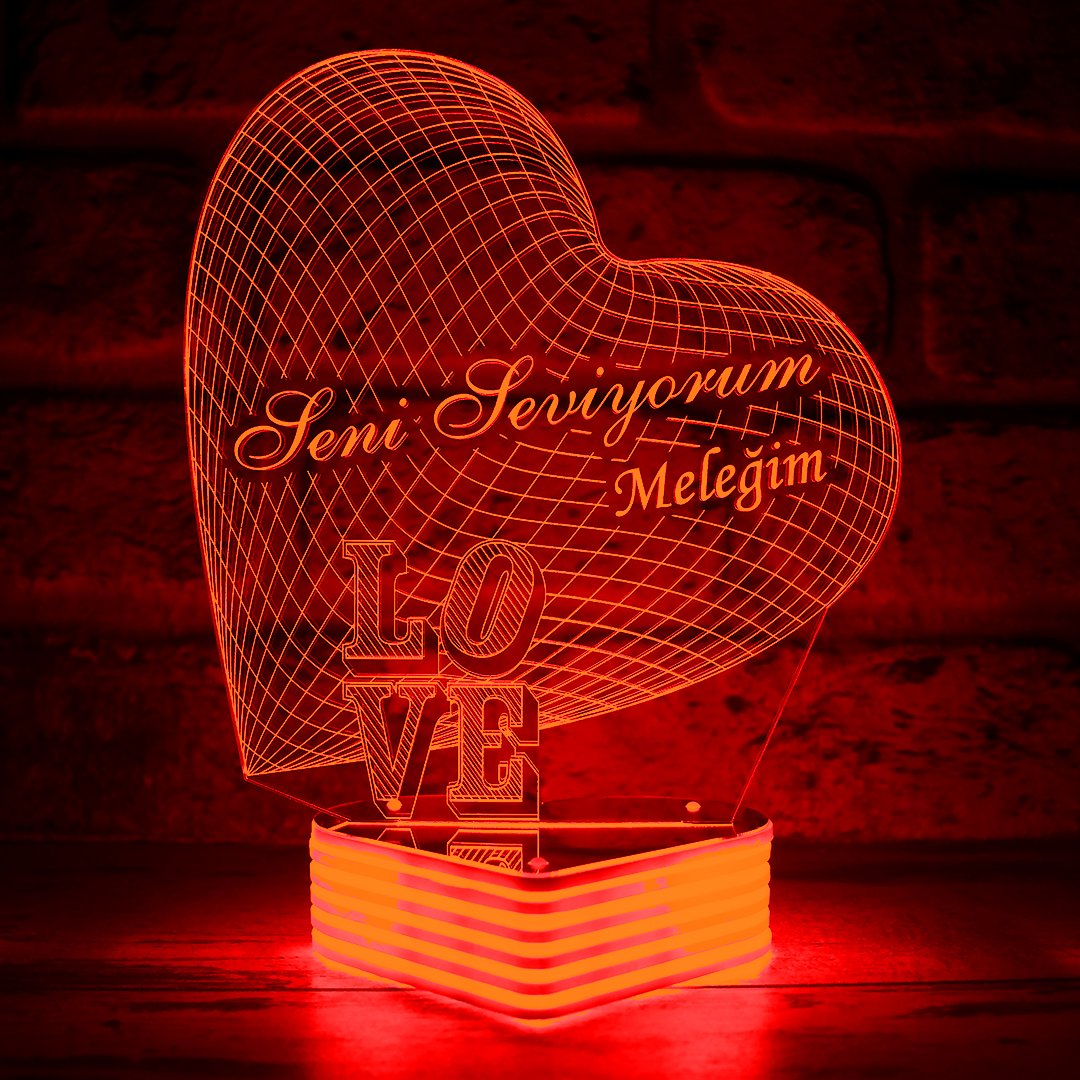 Sevgiliye Hediye LOVE 3D Lamba