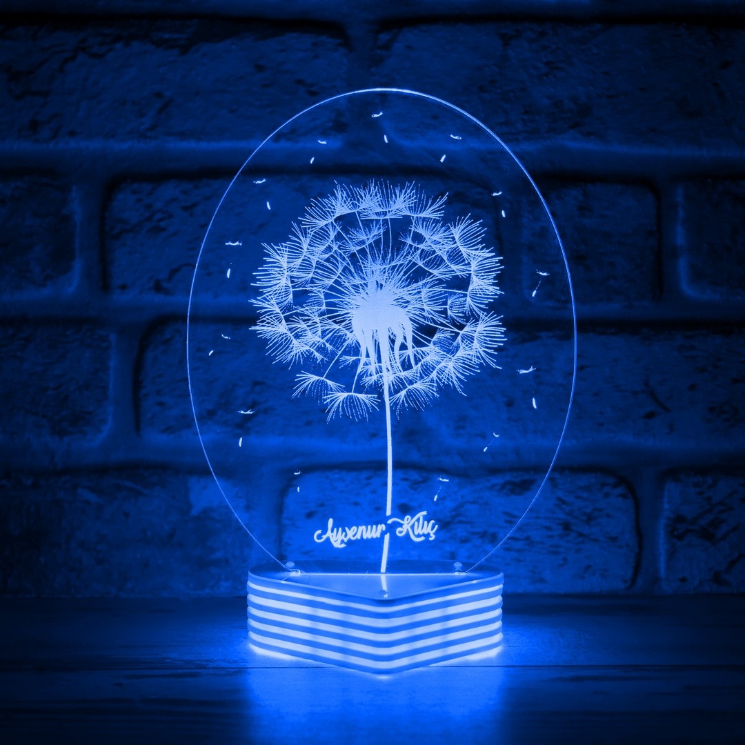 Karahindiba Dandelion 3D Led Lamba