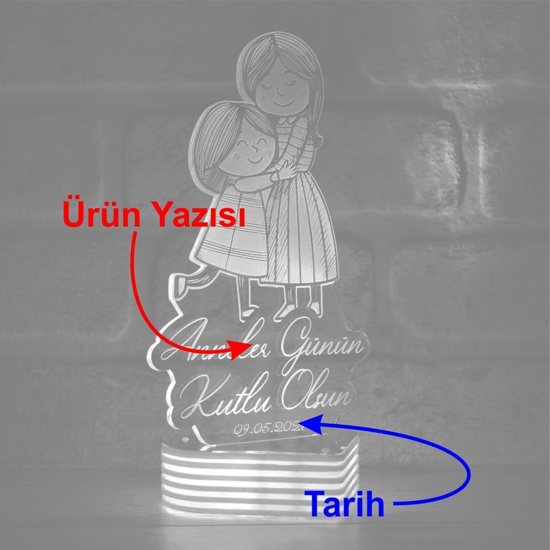 Anneler Gününe Özel Hazır 3D Lamba