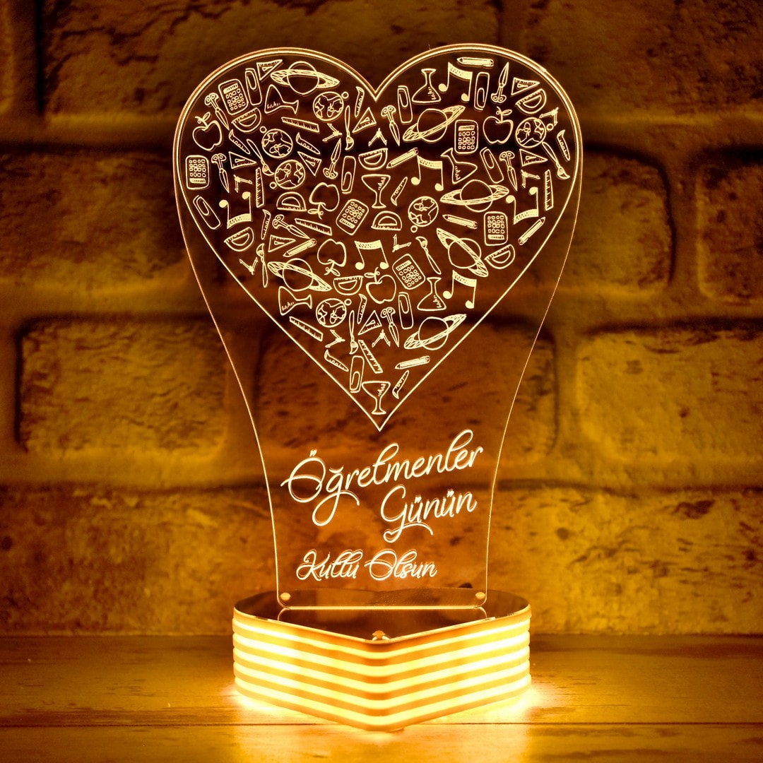 Öğretmenler Günü Hediyesi Kişiye Özel 3D LED Lamba