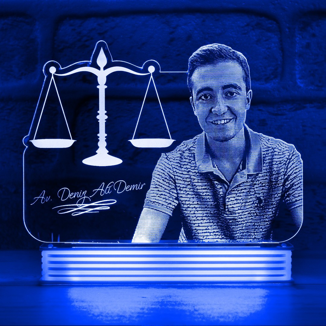 Avukata Hediye Meslek Hediyeleri Resimli 3D Lamba