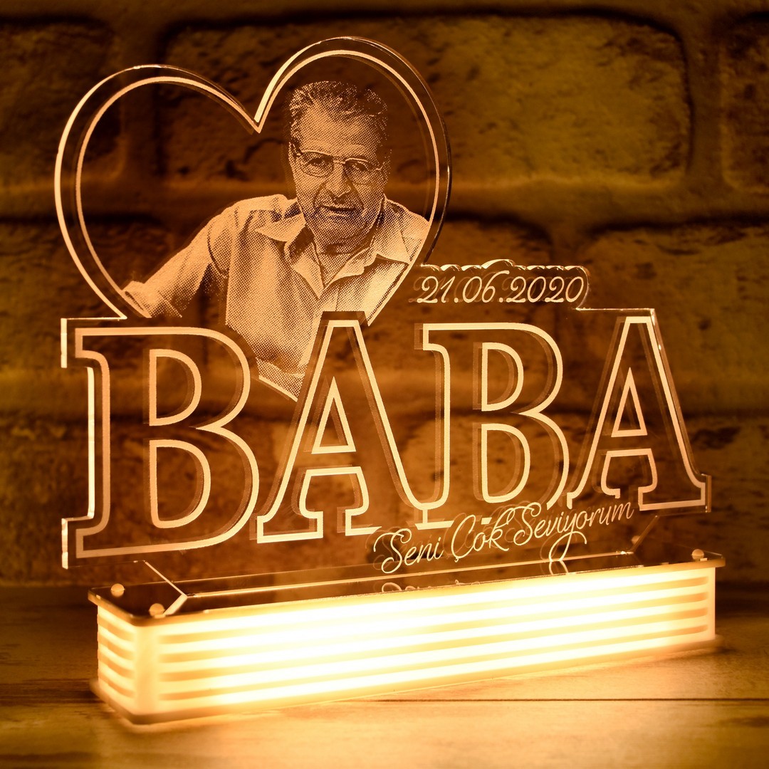 Babalar Günü Hediyesi, Babaya Özel Fotoğraflı Lamba