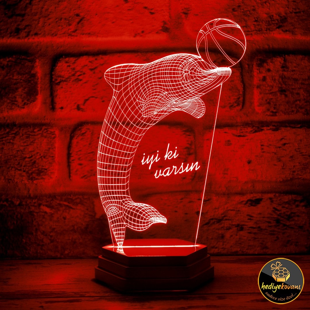 Üç Boyutlu Yunus 3D Lamba