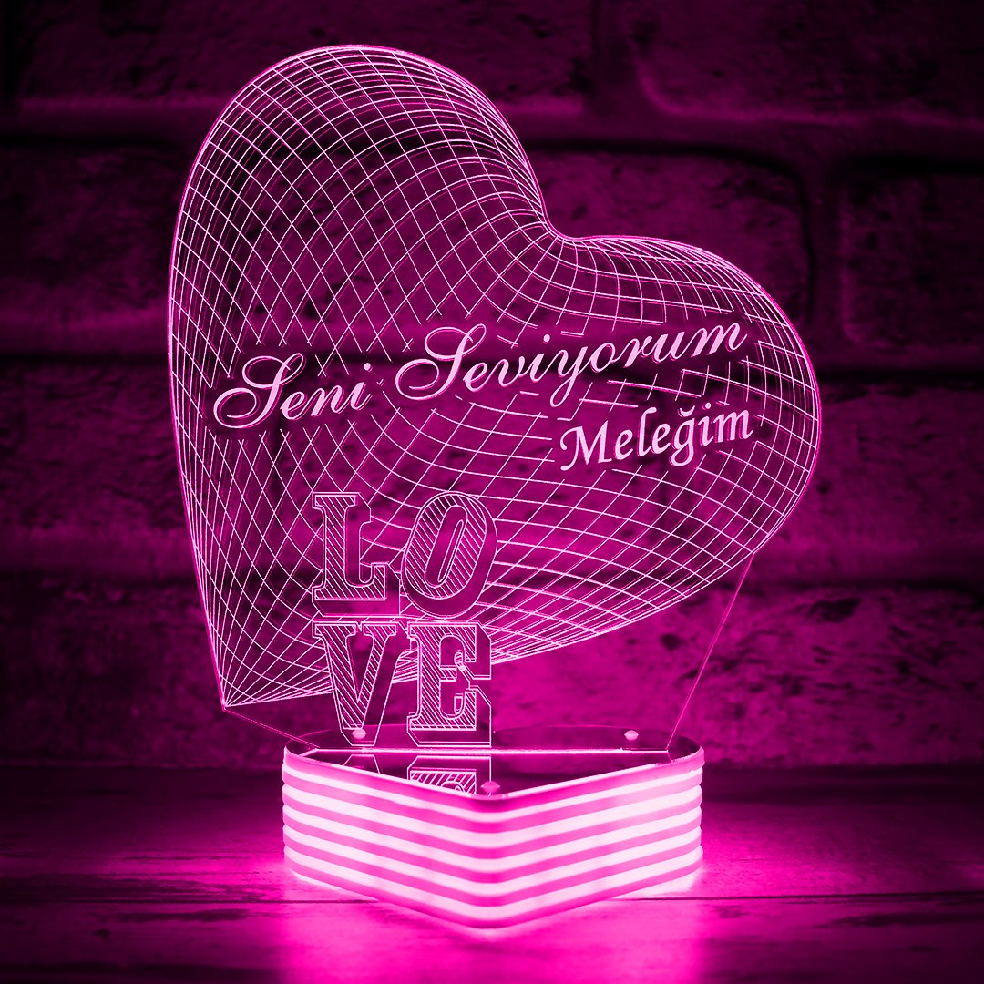 Sevgiliye Hediye LOVE 3D Lamba