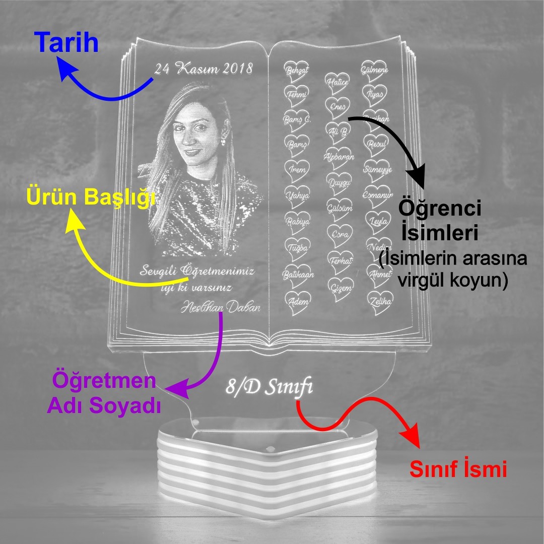 Bayan Öğretmene Alınacak En Güzel Hediye 3D Lamba