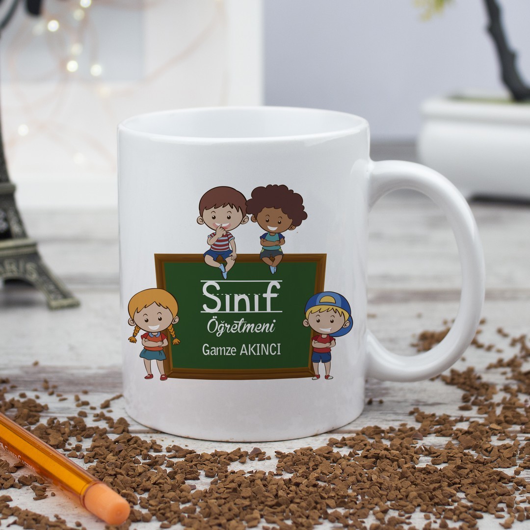 Sınıf Öğretmenine Hediye İsimli Kupa Bardak