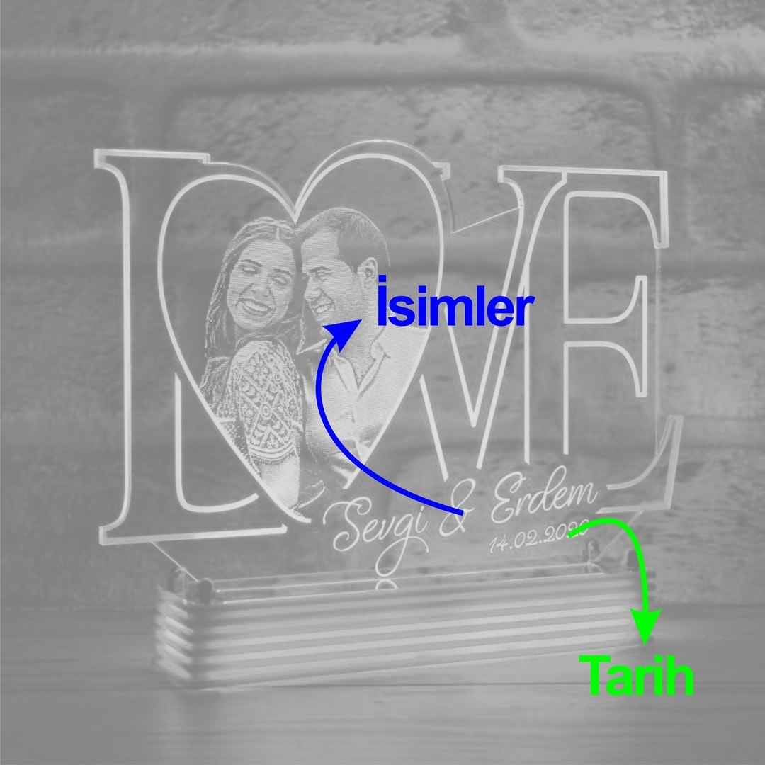 Sevgililer Günü Hediyesi, LOVE 3d Lamba