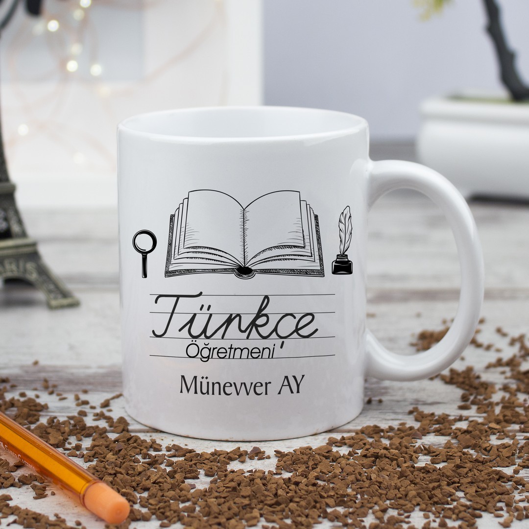 Türkçe Öğretmenine Hediye Kişiye Özel Kupa Bardak