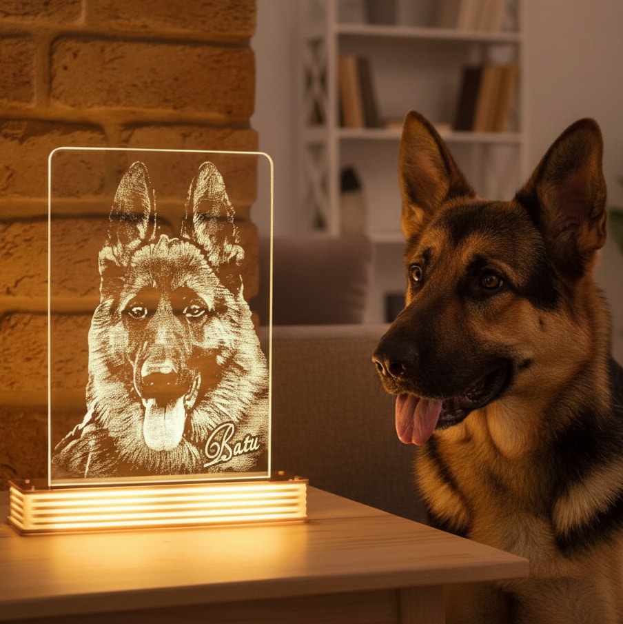 Köpek Sahiplerine Hediye Hayvanseverlere Hediye 3D Lamba