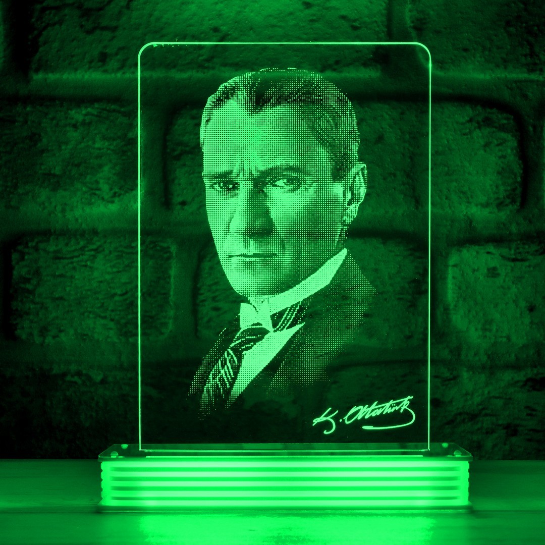Atatürk Görselli 3D Lamba