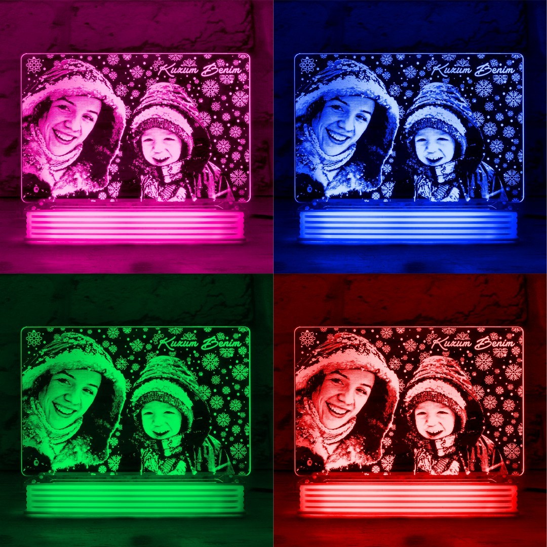 Anne Oğul ve Anne Çocuk Hediyesi Fotoğraflı Aydınlatma