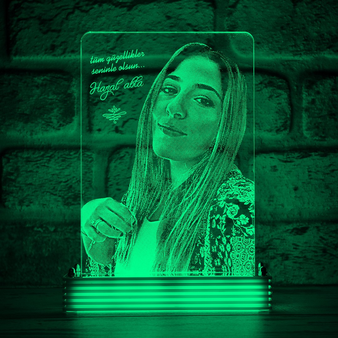Kadına Hediye Bayan Arkadaşa Hediye Resimli 3D Lamba