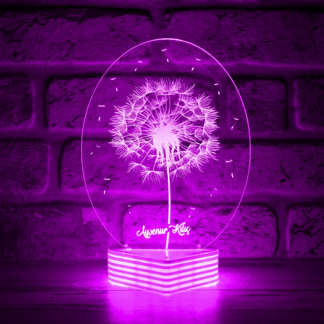 Karahindiba Dandelion 3D Led Lamba