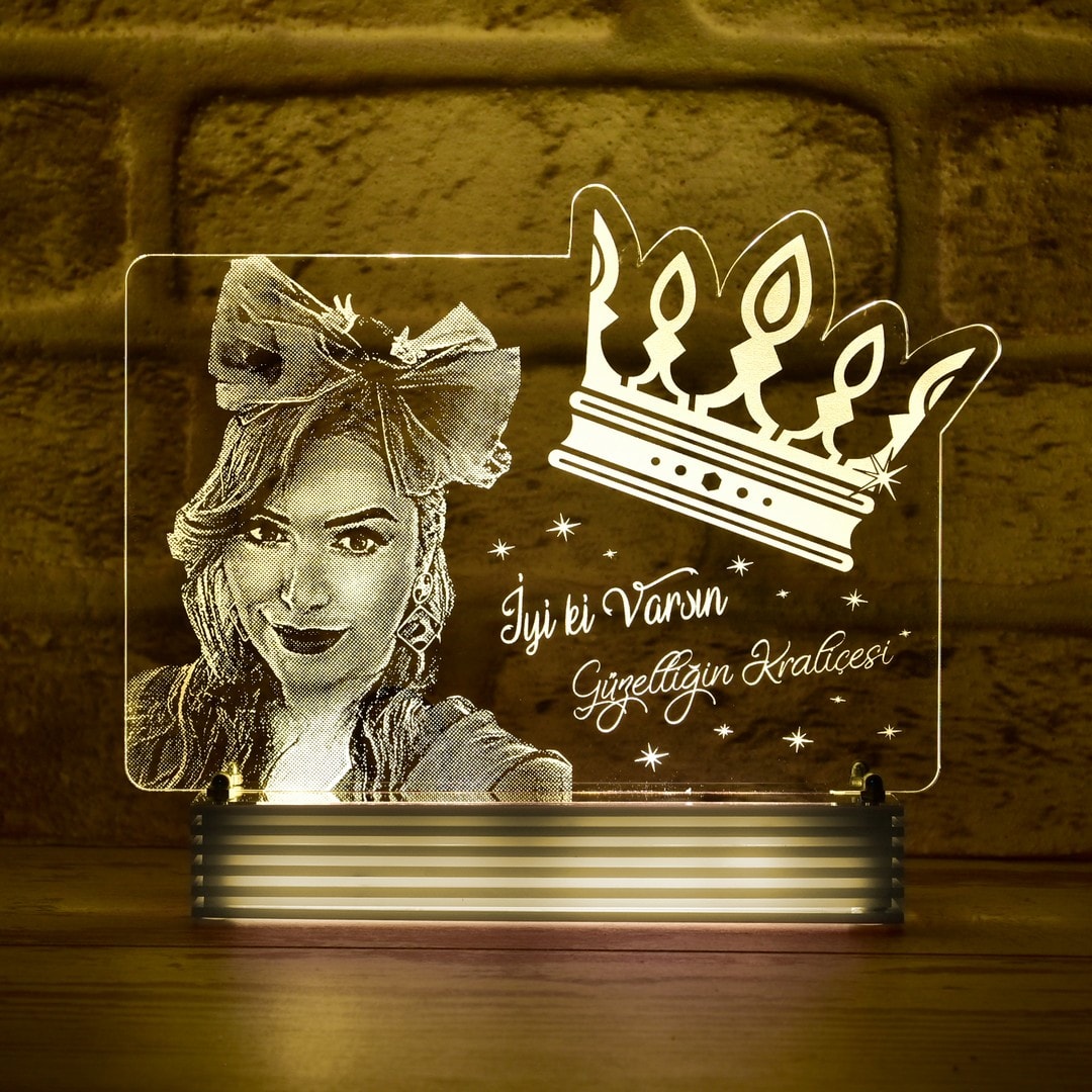 Prenses Kadınlara Hediye Resimli Lamba