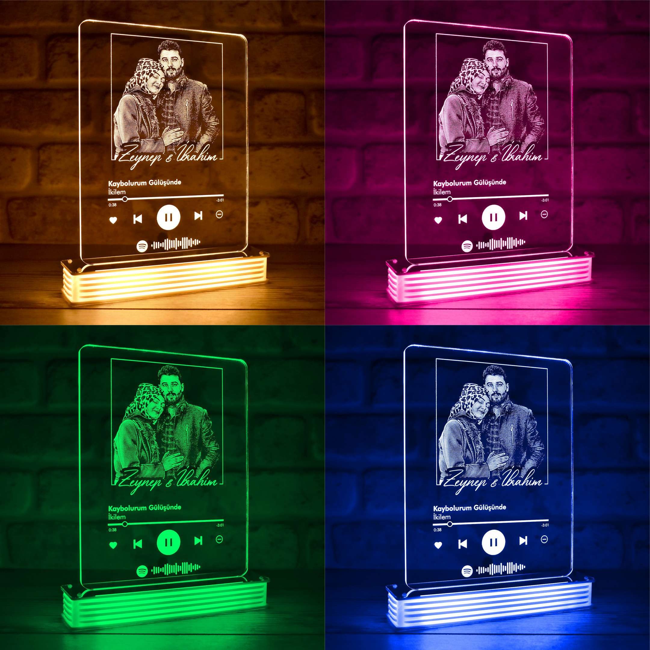 Spotify Müzik Kodlu Kişiye Özel 3D LED Lamba