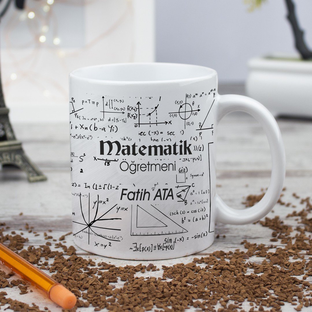 Matematik Öğretmenine Hediye Kişiye Özel Kupa Bardak