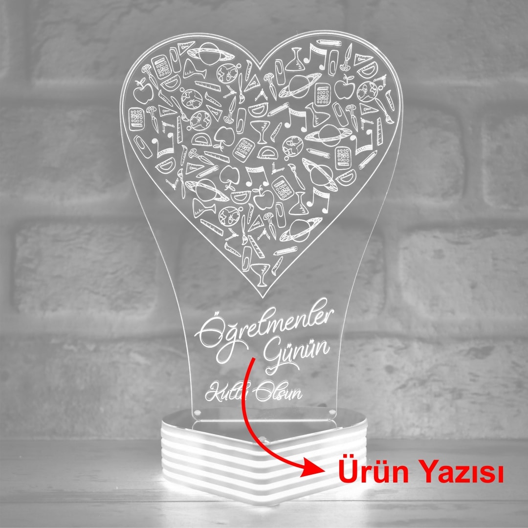Öğretmenler Günü Hediyesi Kişiye Özel 3D LED Lamba