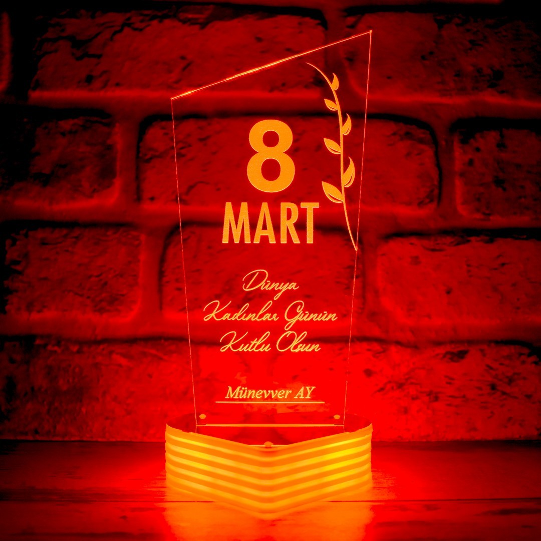 8 Mart Dünya Kadınlar Günü Hediyesi 3D Lamba